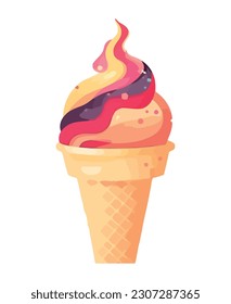 Sweet summer treat ice cream cone delight isolated