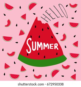 sweet summer typography and illustration vector.