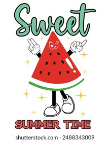 Sweet Summertime Watermelon Tee - Summer Fruit T-Shirt, Summer Shirt. Fall Season, Beach Party Shirt, Summer In USA, summer holiday beach vacation
