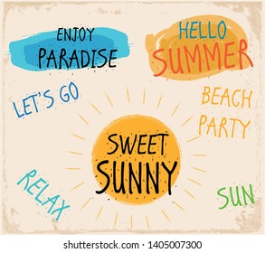 Sweet Sunny Hello Beach Summer BACKGROUND POSTER