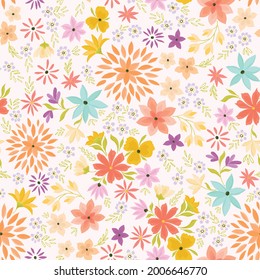 Sweet Sunny And Summer Flower Pattern. Surface Pattern Design