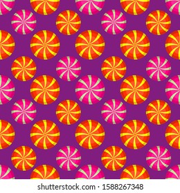 sweet swirl candies seamless pattern vector illustration background