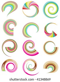 sweet swirl icon set (can be used as business icon)