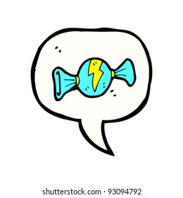 sweet symbol in speech bubble cartoon