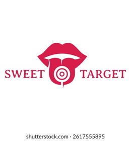 sweet target flat minimalist logo design