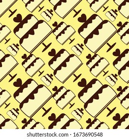 sweet tart cake seamless pattern
