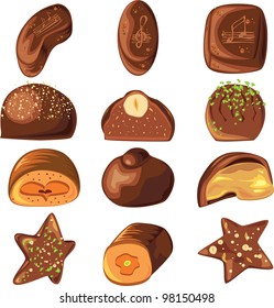 sweet tasty chocolate candy with nuts