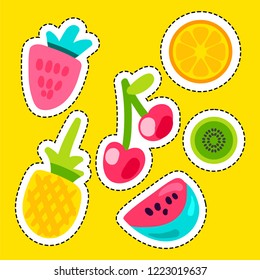 Sweet Tasty Summer Fruits And Berries Set