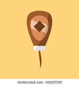 sweet & tasty vector for pancake. modern simple clean top new chocolate syrup bottle isolated flat design style. dessert for pancake cartoon. clean modern new product chocolate or syrup drip simple