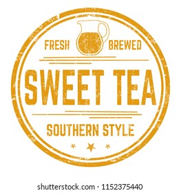 Sweet Tea Sign Or Stamp On White Background, Vector Illustration