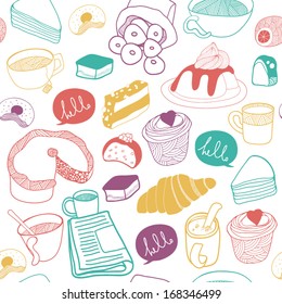 Sweet teatime seamless background