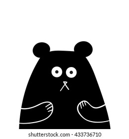 Sweet teddy bear vector illustration black and white