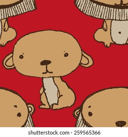 Sweet Teddy bears with beard, wallpaper vector design