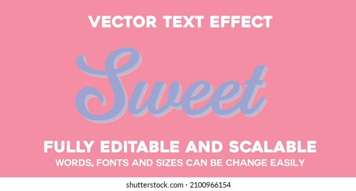 Sweet Text Effect editable word, font and sizes