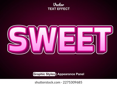 sweet text effect with pink graphic style editable.
