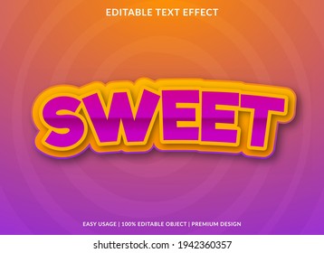 sweet text effect template design use for business brand and logo