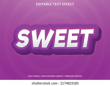 sweet text effect template with editable layout and abstract style use for business logo and brand