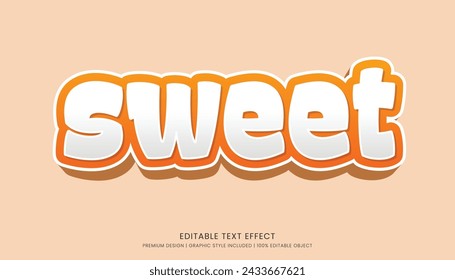 sweet text effect template editable design for business logo and brand