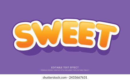 sweet text effect template editable design for business logo and brand