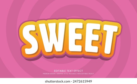 sweet text effect template editable font style