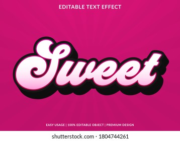 sweet text effect template with vintage style and retro bold concept use for business logo or product brand