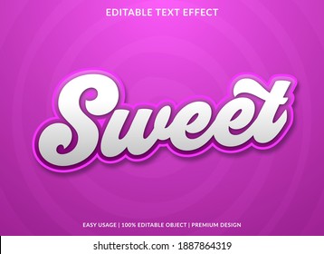 efecto de texto dulce con estilo vintage para el logotipo de negocio y marca