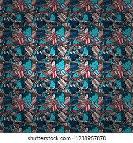 Sweet for textile, cards, web design: delicious realistic seamles background: graphic fantastic candy. Vector seamless pattern with candy in white, blue and black.