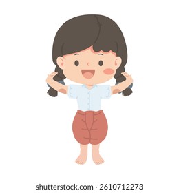 Sweet Thai Dancer Girl Cartoon student