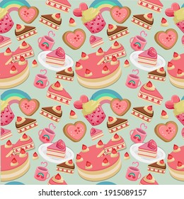 sweet things cake coffee and hearts 
