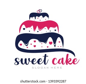 Sweet Tiered Love Wedding Cake Logo design