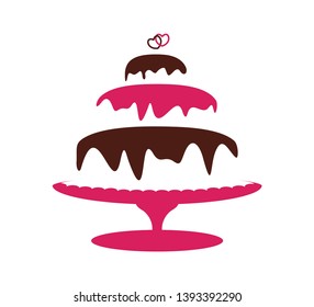 Sweet Tiered Love Wedding Cake Logo design