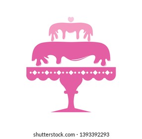 Sweet Tiered Love Wedding Cake Logo design