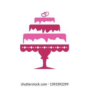 Sweet Tiered Love Wedding Cake Logo design