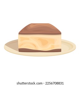 Sweet tiramisu icon cartoon vector. Cake food. Cocoa cookie