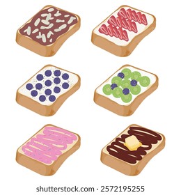 Sweet Toast Bread Illustration on white background