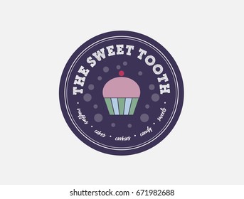 The Sweet Tooth Cake Muffin Candy Cookie Shop Illustration