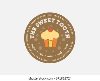 The Sweet Tooth Cake Muffin Candy Cookie Shop Illustration
