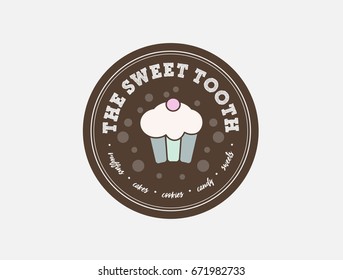 The Sweet Tooth Cake Muffin Candy Cookie Shop Illustration