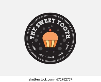 The Sweet Tooth Cake Muffin Candy Cookie Shop Illustration