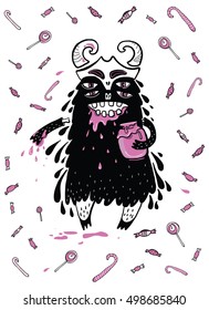 Sweet tooth\monster\vector illustration