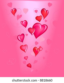 sweet transparent heart on rose background