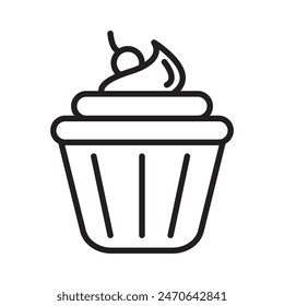 Sweet Treat Cupcake Icon for Bakeries, Desserts, and Celebrations