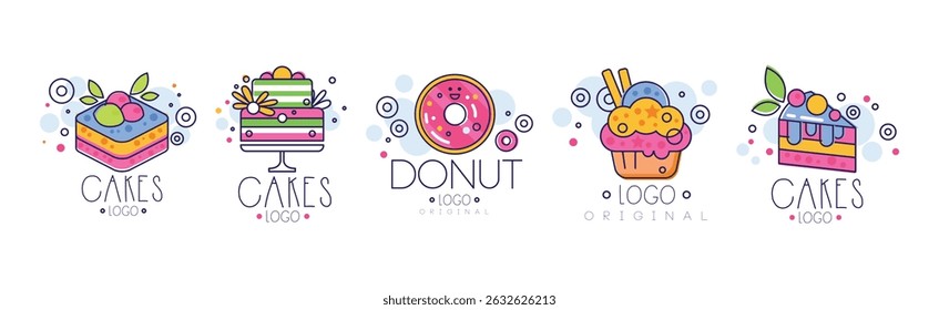 Sweet Treat and Dessert Logo and Badge Design Vector Set