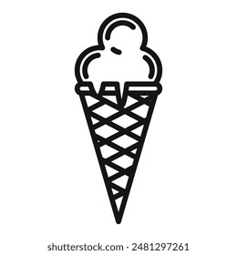 Sweet Treat Ice Cream Cone Icon for Dessert Shops