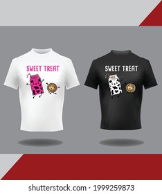 Sweet treat with milk and biscuit t-shirt design for men and women