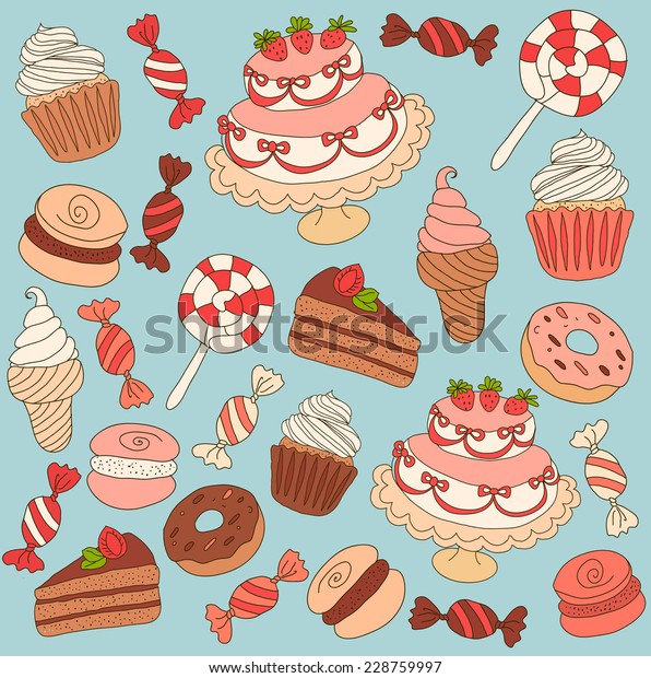 Sweet Treats Wallpaper Illustration Stock Vector (royalty Free 