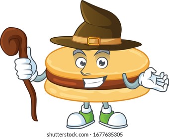 sweet and tricky Witch brown alfajor cartoon character