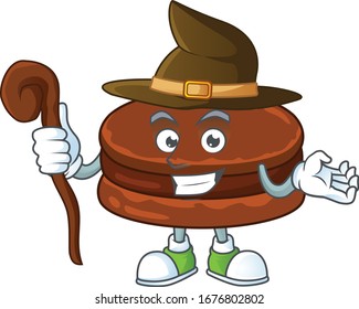 sweet and tricky Witch chocolate alfajor cartoon character