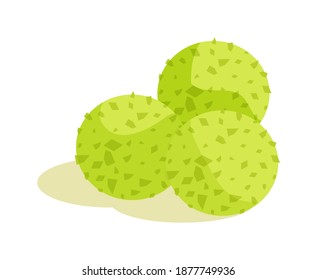 Sweet truffle candy with matcha tea powder addition on white