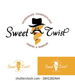 Sweet Twist Chimney Cake Logo Design Idea